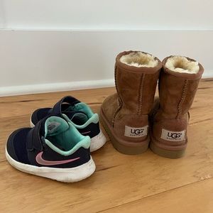 Toddler Nike tennis shoes and Ugg boots bundle
